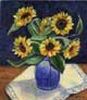 Sunflowers in a Blue Vase